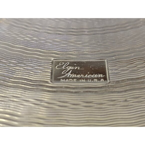 Vintage Elgin American Gold-Tone Compact Mirror Intricate Floral Design USA - Picture 4 of 4